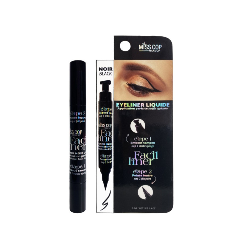 EYELINER LIQUIDE 2 EN 1 NOIR - FACIL LINER